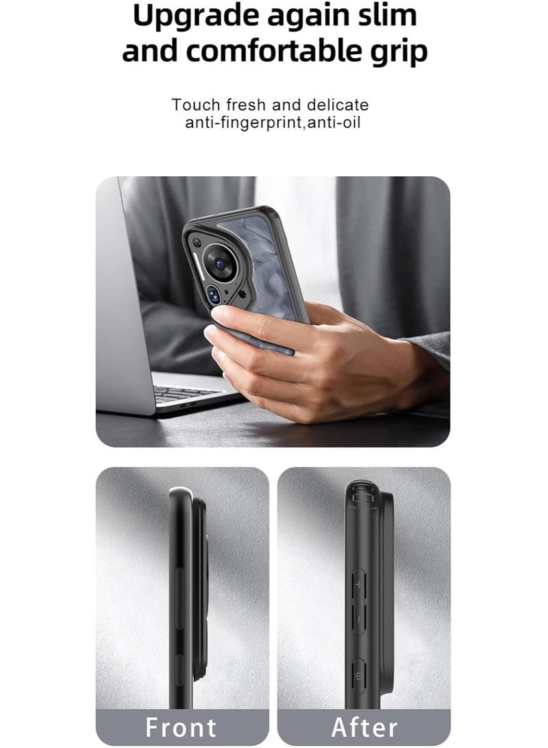 general Case Compatible with Huawei Pura 70 Ultra, Soft TPU Bumper Clear Silicone Matte PC Shockproof Transparent Cover Case for Huawei Pura 70 Ultra - Image 5