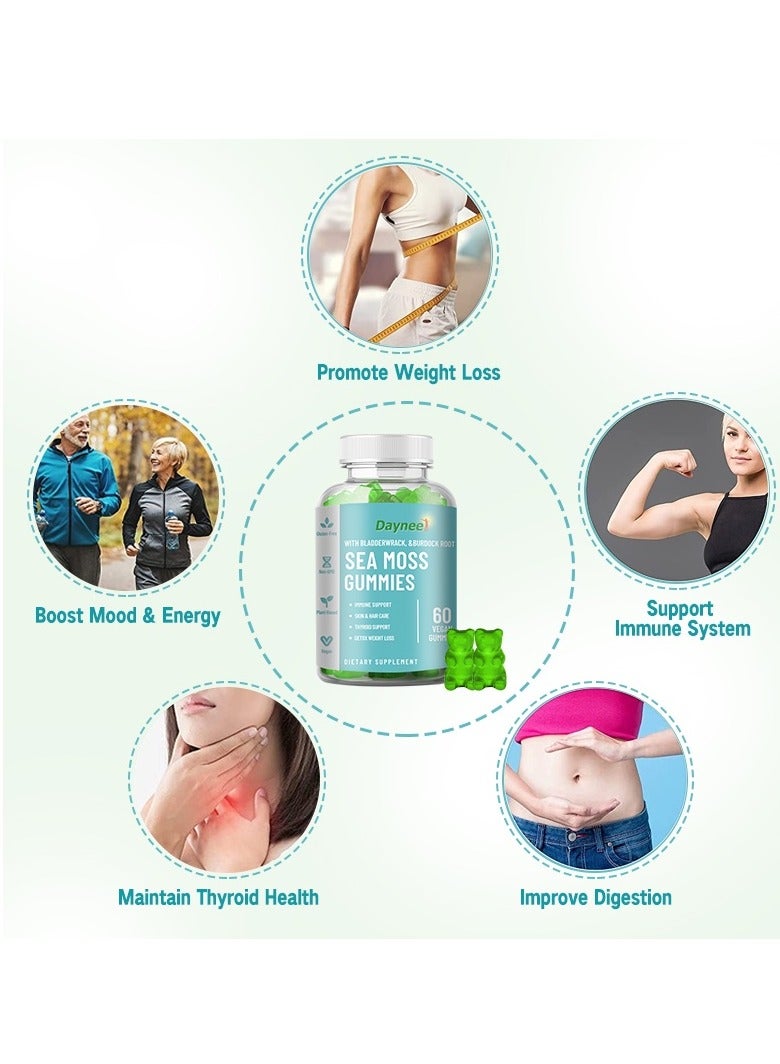 ديني الأعشاب البحرية العضوية مضغ العلكة فقدان الوزن الغدة الدرقية الصحة حصانة عالية لدعم إزالة السموم والتنظيف - Image 3