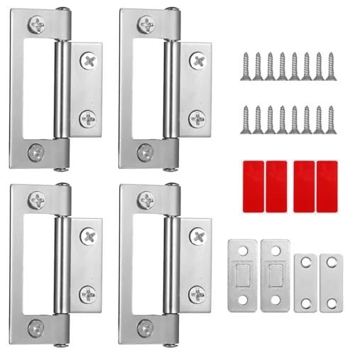 Homaisson 4 PCS Cat Door Silent Hinges with 4 Pcs Kitty Corner Cat Door Hinge SpaceSaving Easy to Operate Ideal for Indoor Kitty Doors - Image 1