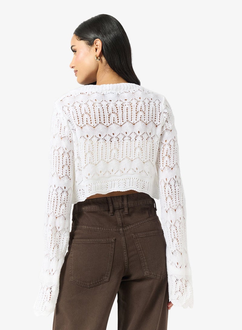 Ginger Crochet Knit Tops - Image 2
