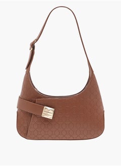 ELLE Monogram Embossed Shoulder Bag with Adjustable Handle  - Image 1