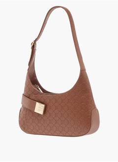 ELLE Monogram Embossed Shoulder Bag with Adjustable Handle  - Image 2