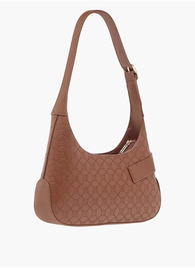 ايل Monogram Embossed Shoulder Bag with Adjustable Handle