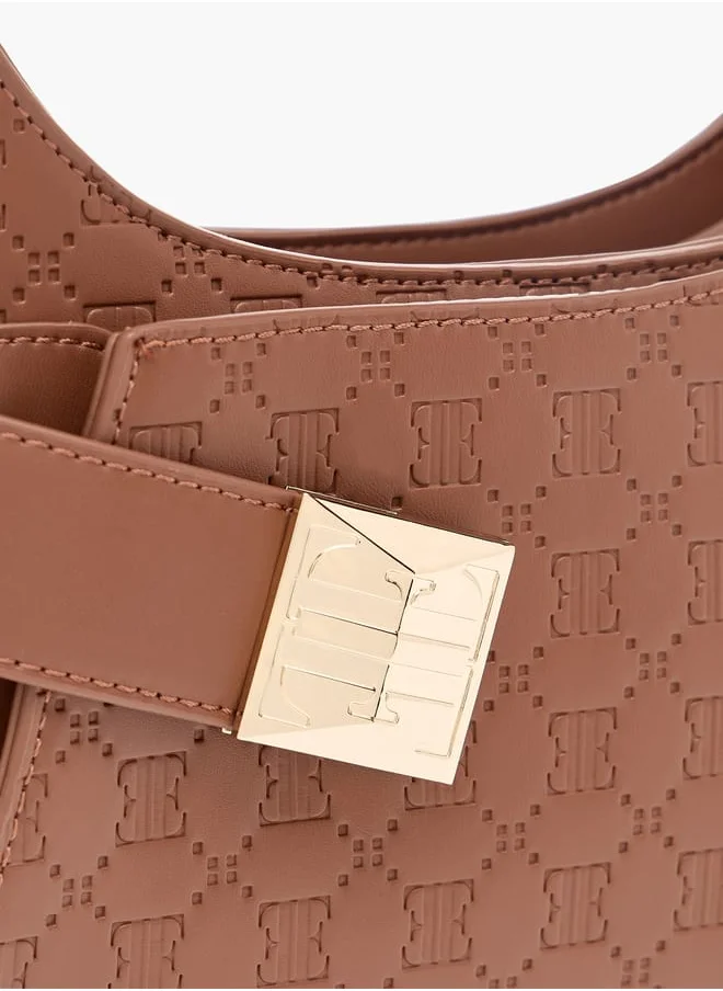 ايل Monogram Embossed Shoulder Bag with Adjustable Handle