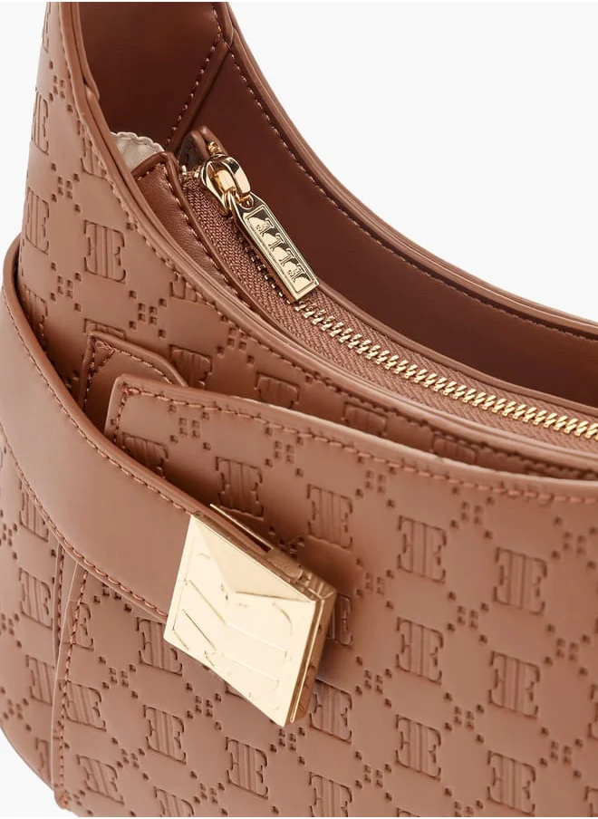 ايل Monogram Embossed Shoulder Bag with Adjustable Handle
