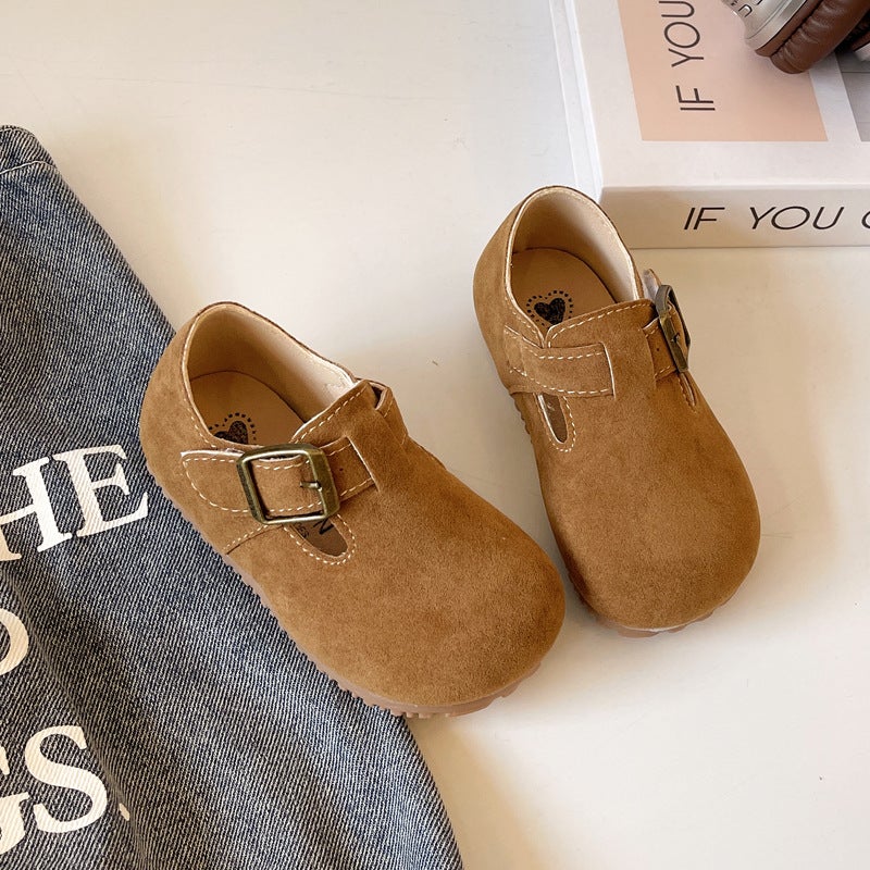 Children''s Birkenstock Shoes 2025 Spring & Fall New Leather Shoes Girls'' Slippers Boys'' Shoes Baby Beanie Shoes Soft-Soled Leather Shoes - Image 2