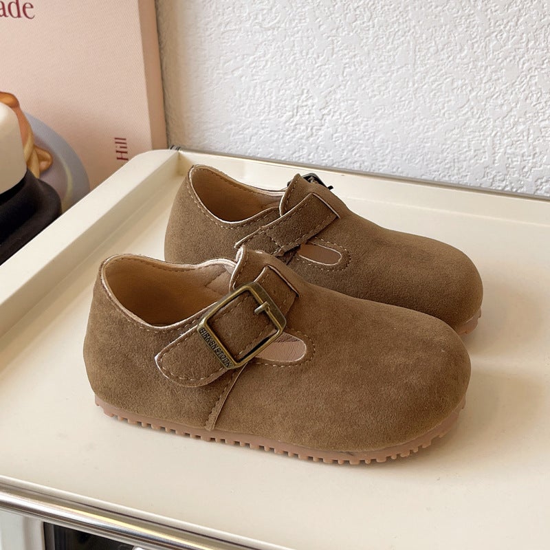 Children''s Birkenstock Shoes 2025 Spring & Fall New Leather Shoes Girls'' Slippers Boys'' Shoes Baby Beanie Shoes Soft-Soled Leather Shoes - Image 4