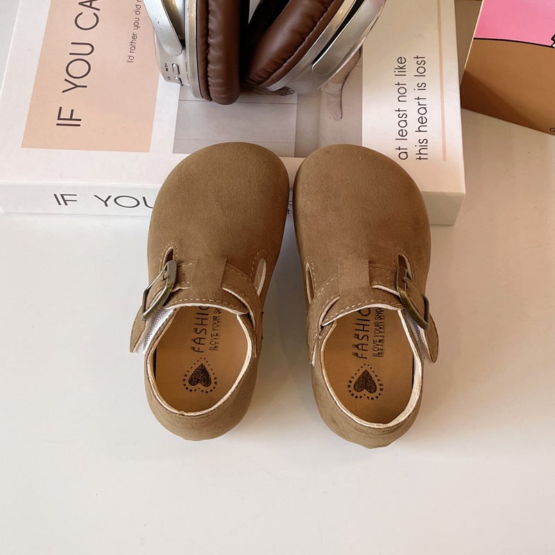 Children''s Birkenstock Shoes 2025 Spring & Fall New Leather Shoes Girls'' Slippers Boys'' Shoes Baby Beanie Shoes Soft-Soled Leather Shoes - Image 5