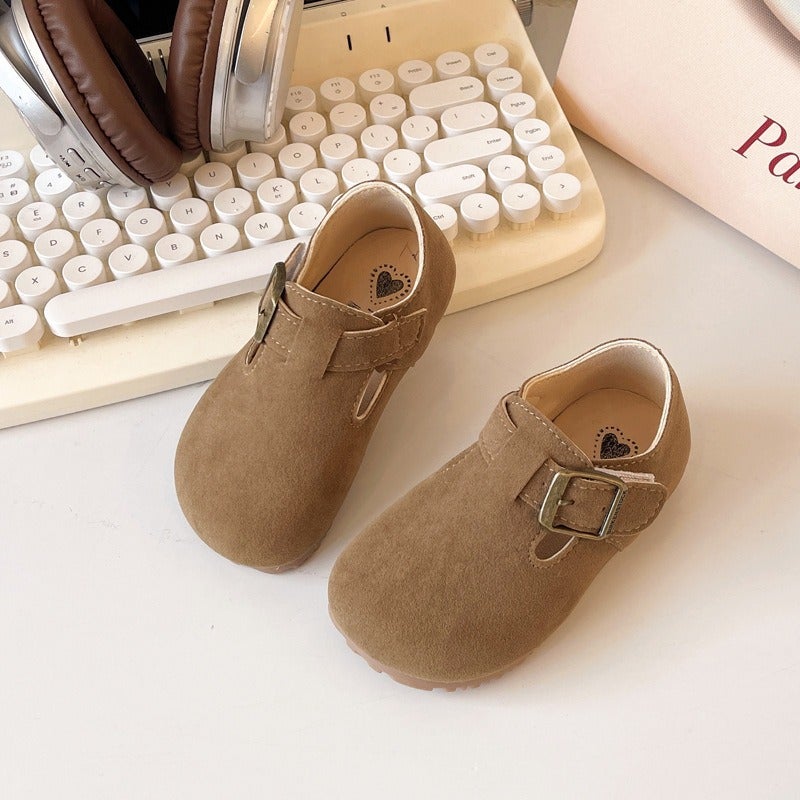 Children''s Birkenstock Shoes 2025 Spring & Fall New Leather Shoes Girls'' Slippers Boys'' Shoes Baby Beanie Shoes Soft-Soled Leather Shoes - Image 1
