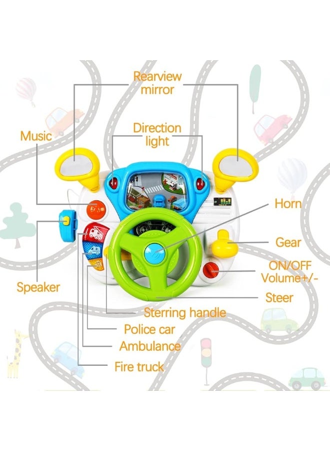 Fisca Toddler Steering Wheel Toy Baby Interactive Learning Toy for Toddler 1 - 3 Year Old, My First Driving Educational Baby Musical Toy with Light and Sound for Preschool Kids - Image 1
