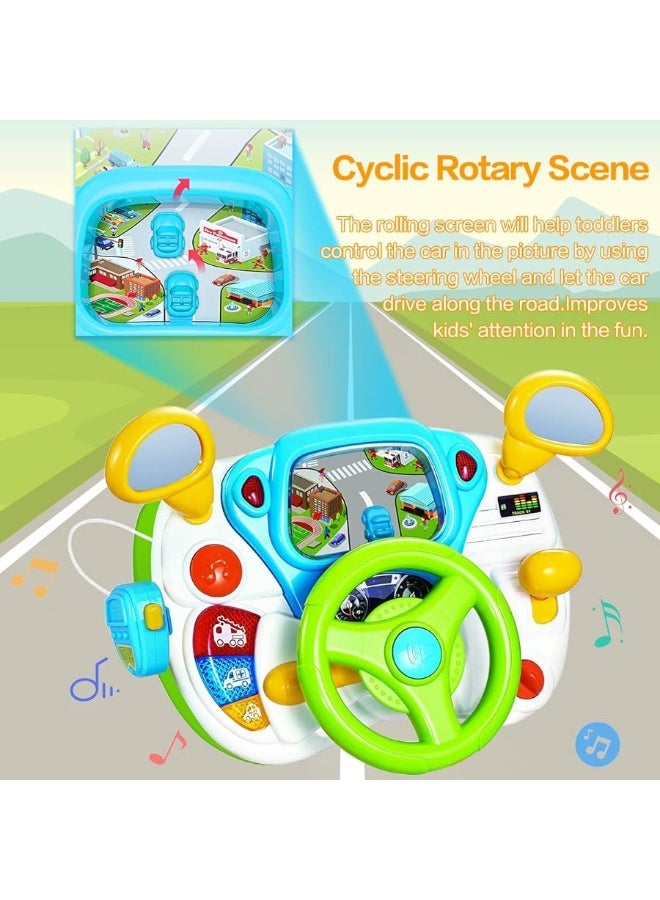 Fisca Toddler Steering Wheel Toy Baby Interactive Learning Toy for Toddler 1 - 3 Year Old, My First Driving Educational Baby Musical Toy with Light and Sound for Preschool Kids - Image 5