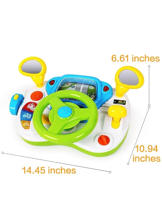 Fisca Toddler Steering Wheel Toy Baby Interactive Learning Toy for Toddler 1 - 3 Year Old, My First Driving Educational Baby Musical Toy with Light and Sound for Preschool Kids - Image 4