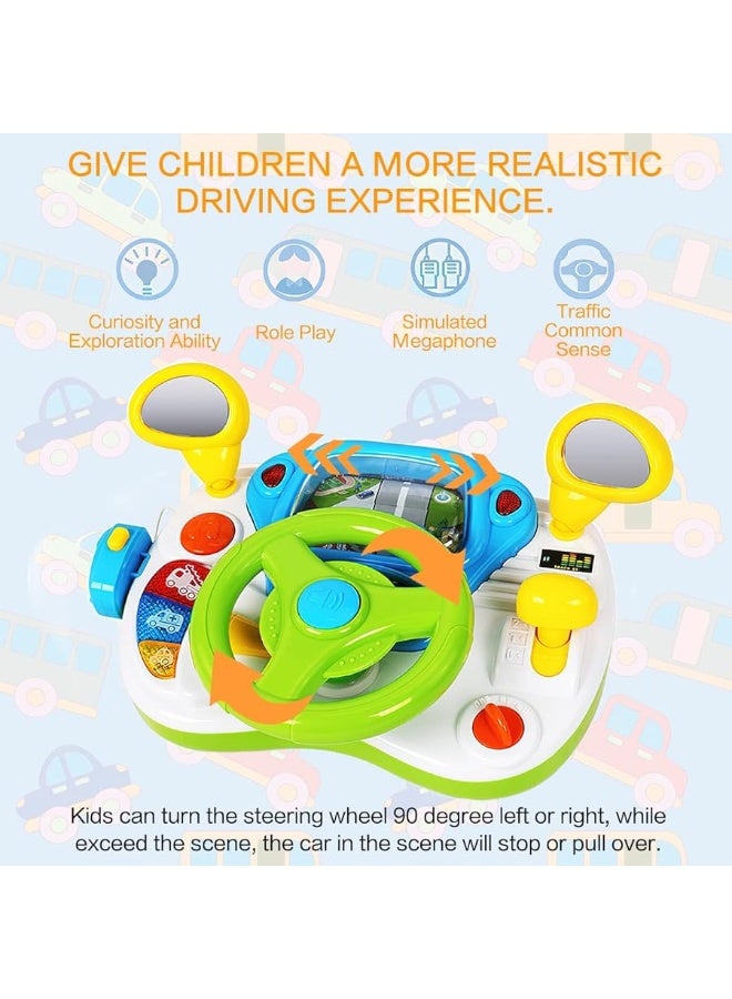 Fisca Toddler Steering Wheel Toy Baby Interactive Learning Toy for Toddler 1 - 3 Year Old, My First Driving Educational Baby Musical Toy with Light and Sound for Preschool Kids - Image 3