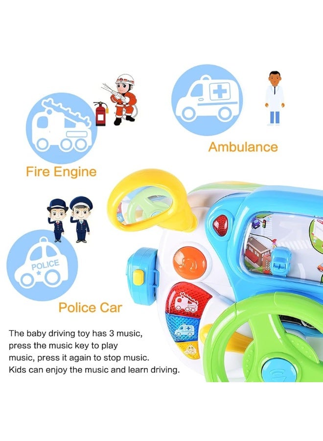 Fisca Toddler Steering Wheel Toy Baby Interactive Learning Toy for Toddler 1 - 3 Year Old, My First Driving Educational Baby Musical Toy with Light and Sound for Preschool Kids - Image 2