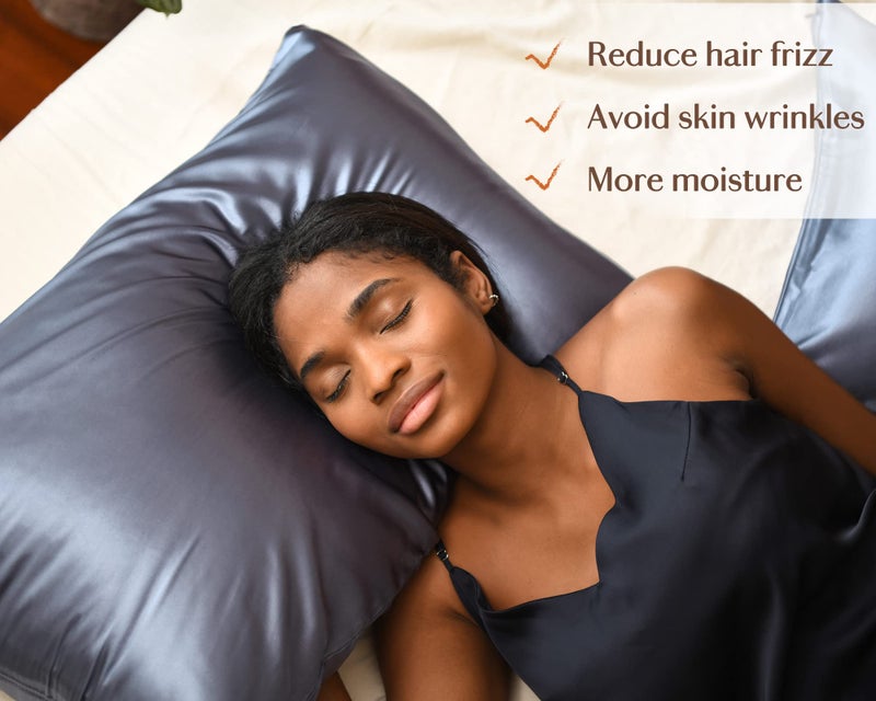 Yanibest Satin Pillowcase, Silk Pillow Cases for Hair and Skin with Zipper, Standard Pillow Cases Set of 2 for 20"x26", Exquisite Packaging for Women Men - Image 3