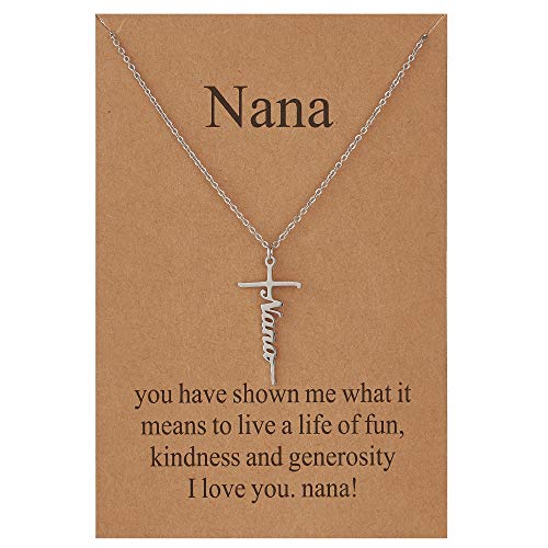 Lcherry Gifts for Nana Nana Cross Necklace for Women Religious Jewelry for Women - Image 1