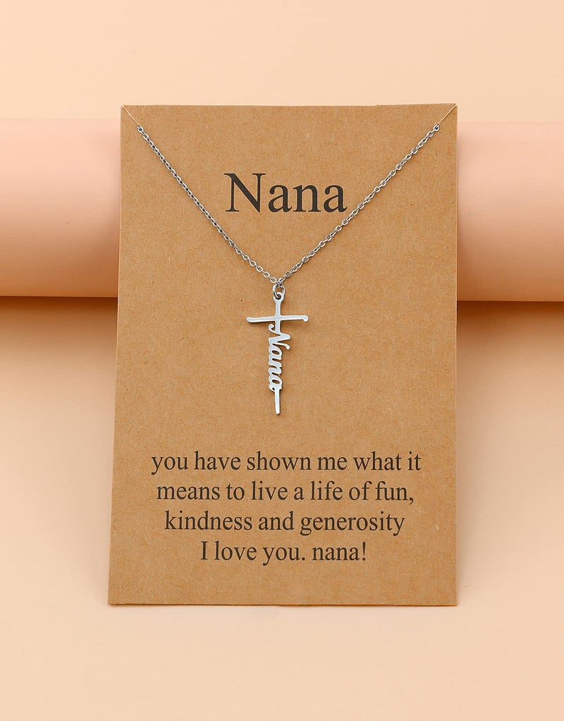 Lcherry Gifts for Nana Nana Cross Necklace for Women Religious Jewelry for Women - Image 5
