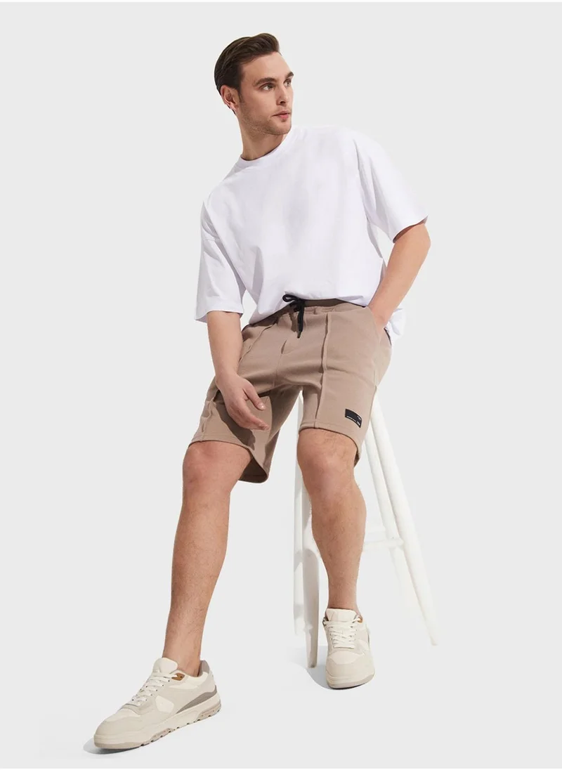 JUNE Essential Ribbed Seam Shorts