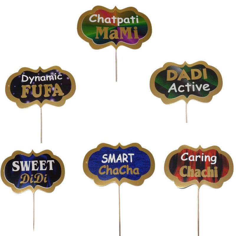 Pop The Party Pop The Party Family Party Photo Props Relationship and Family Get Together Special Wedding Birthday (Multicolor) - Set of 16  - Image 1