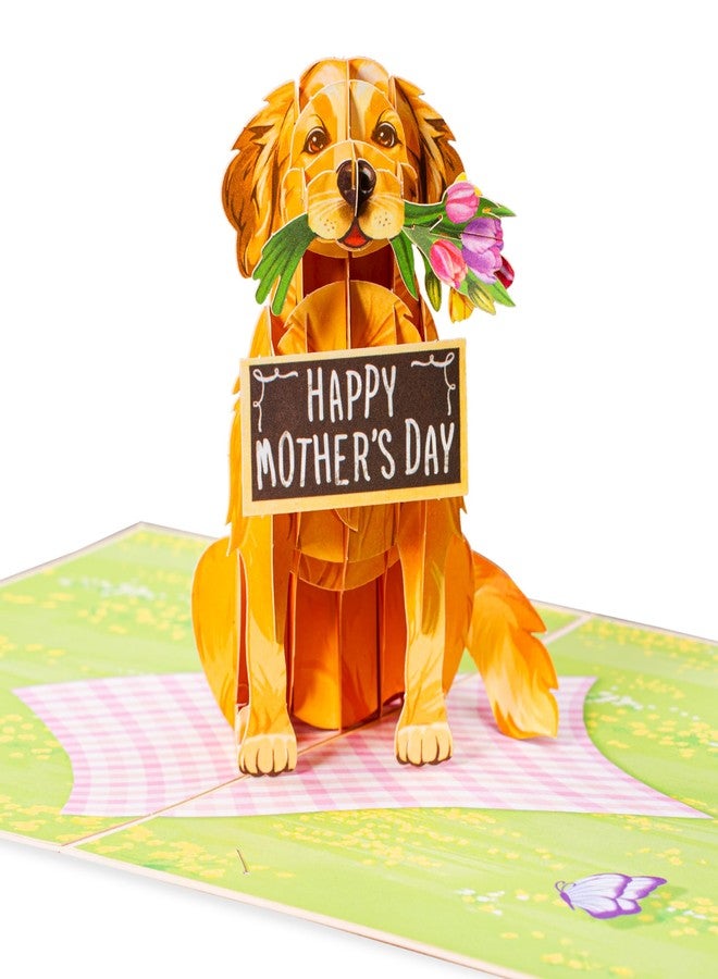 Paper Love 3D Pop Up Mothers Day Card, Happy Mother's Day Dog, For Mom, Wife - 5" x 7" Cover - Includes Envelope and Note Tag - Image 1