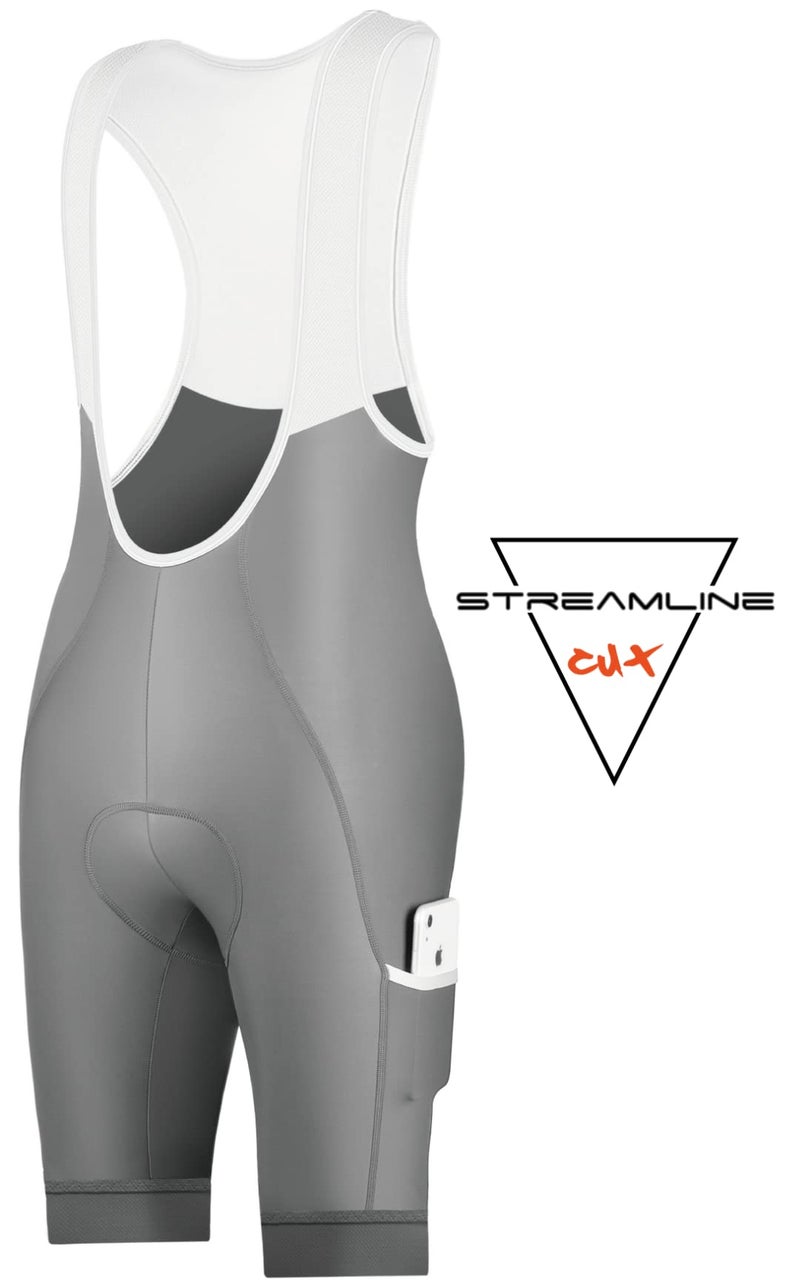 CEROTIPOLAR Cycling Bibs Men, Long Riding Pad Bicycle Biking Bib Shorts UPF50+ Gray - Image 2