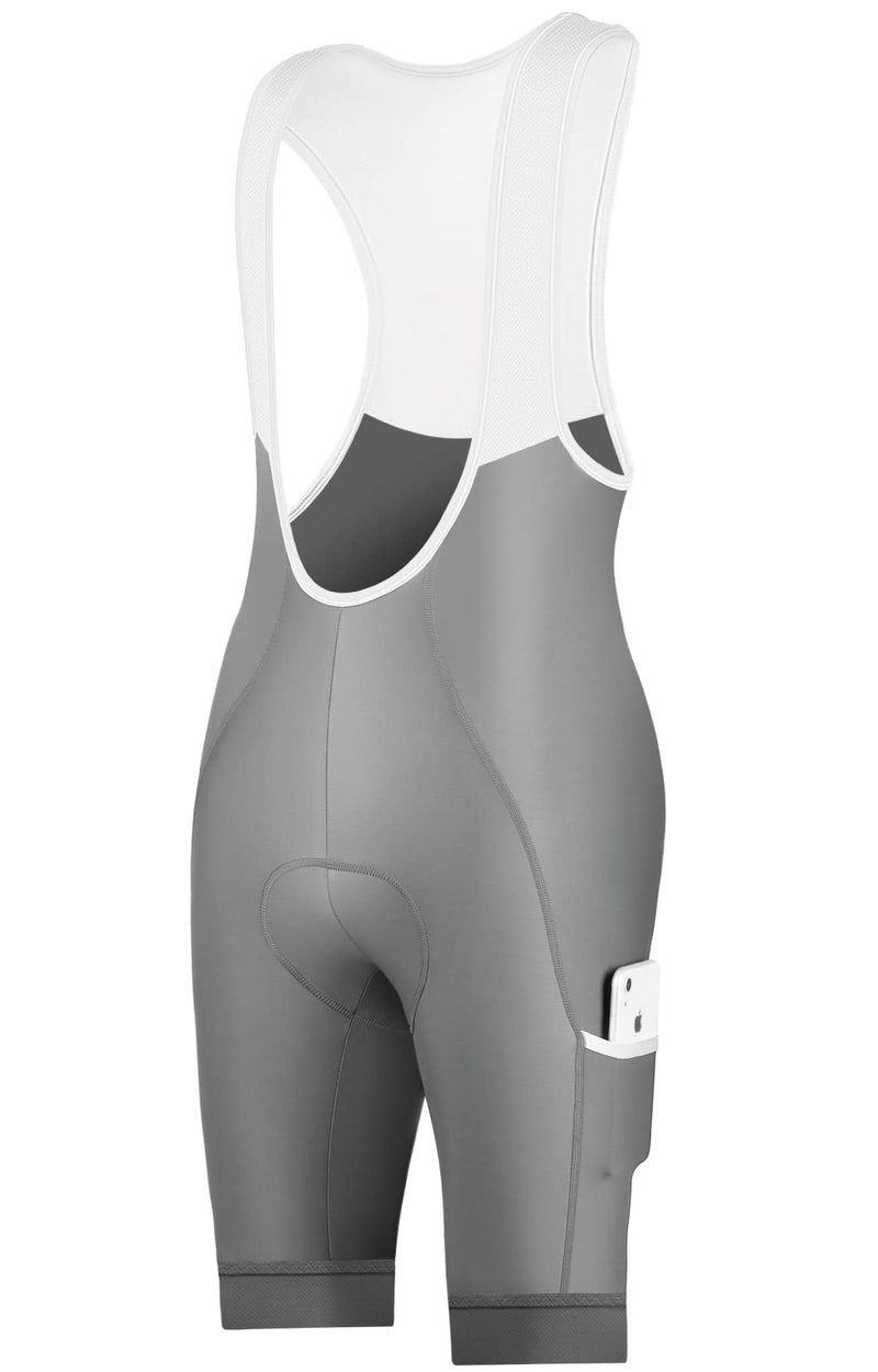 CEROTIPOLAR Cycling Bibs Men, Long Riding Pad Bicycle Biking Bib Shorts UPF50+ Gray - Image 1