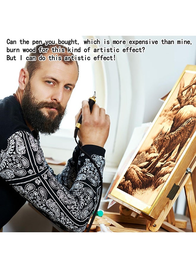 XiuWoo Wood Burner kit offers adjustable temperature control ranging from 200℃ to 750℃,Wood Burning kit with 2 Detachable Wood Burning Tool Pens, 36 Wood burner Tips,professional wood burning kit - Image 5
