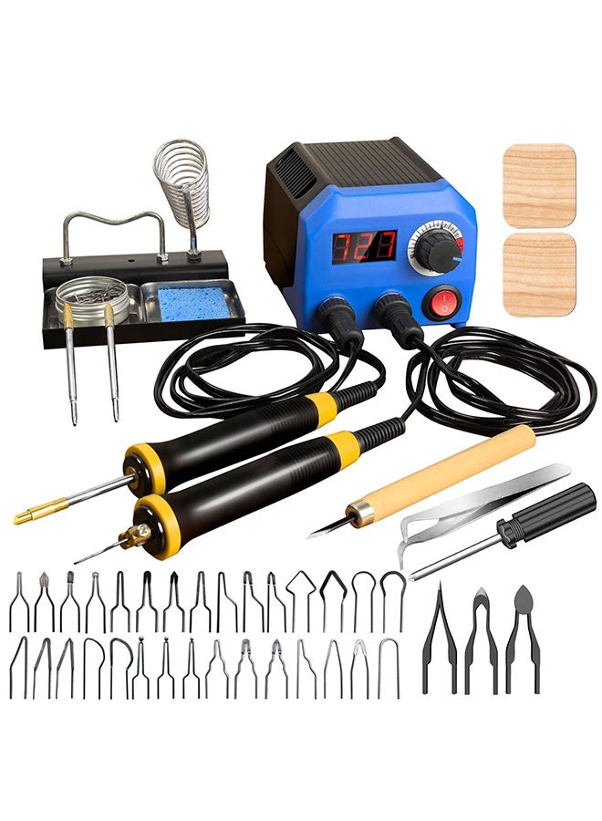 XiuWoo Wood Burner kit offers adjustable temperature control ranging from 200℃ to 750℃,Wood Burning kit with 2 Detachable Wood Burning Tool Pens, 36 Wood burner Tips,professional wood burning kit - Image 1