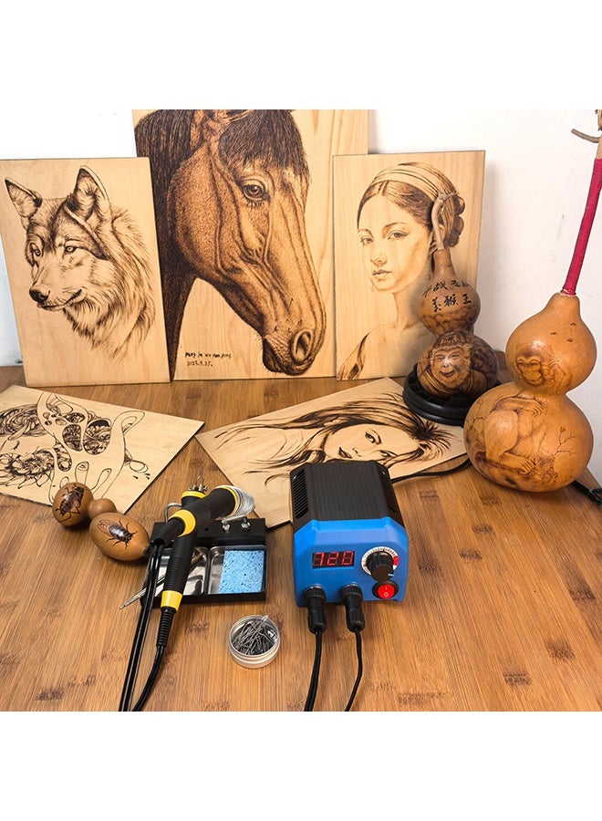 XiuWoo Wood Burner kit offers adjustable temperature control ranging from 200℃ to 750℃,Wood Burning kit with 2 Detachable Wood Burning Tool Pens, 36 Wood burner Tips,professional wood burning kit - Image 4