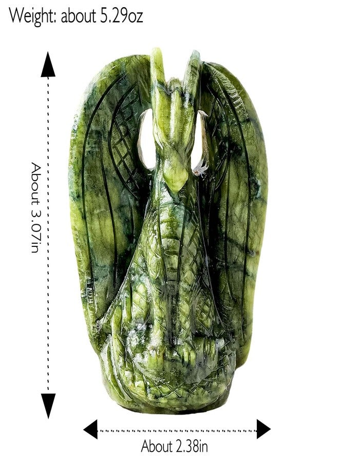Apengshi Dragon Statue Stone for Teen Natural Crystal Animals Stone Jade Dragon Collectible Figurines, Decorative Animal Statue for Men Women Gifts (Classic Style) - Image 2