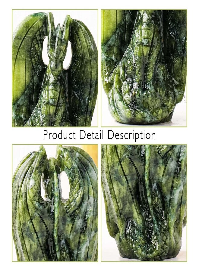 Apengshi Dragon Statue Stone for Teen Natural Crystal Animals Stone Jade Dragon Collectible Figurines, Decorative Animal Statue for Men Women Gifts (Classic Style) - Image 5