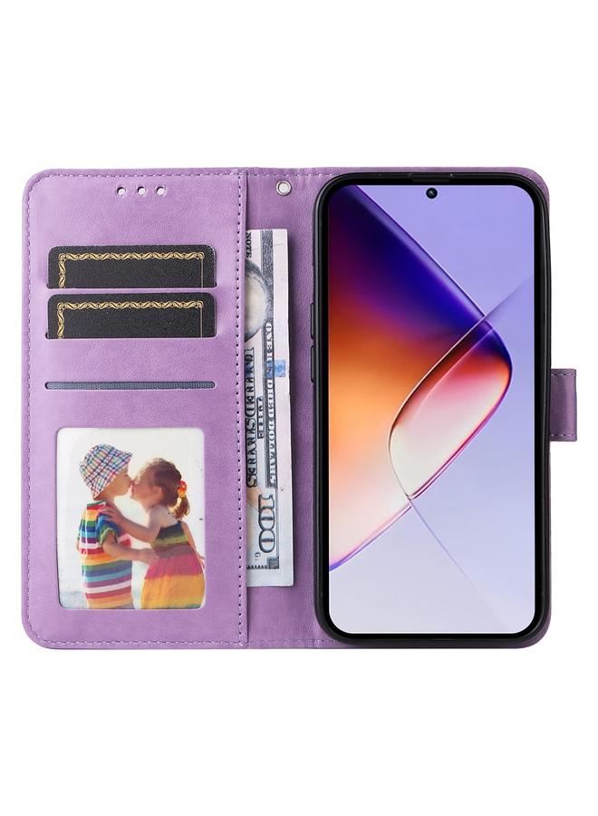 زبون جراب لهاتف Infinix Note 40 5G مصنوع من الجلد المنقوش بنقشة دوار الشمس - Image 4