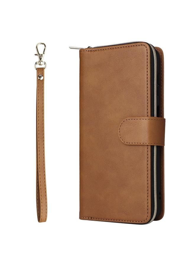 اس-توب جراب لهاتف Samsung Galaxy S24+ 5G مزود بـ 9 فتحات للبطاقات وحقيبة محفظة بسحاب وحافظة جلدية للهاتف - Image 2