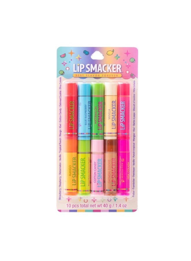 Lip Smacker Original & Best Party Pack - 10 Moisturizing Lip Balms, Classic Flavors, Hydrating & Protecting - Cruelty-Free- Oatmeal Cookie  - Image 1