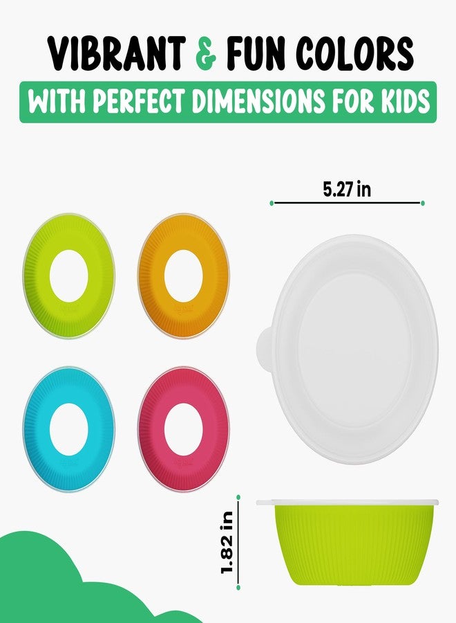 Jayour Kids Stainless Steel Bowls with Anti-Slip Silicone Sleeves | Dishwasher Safe | Premium Toddler Bowls for Eating | Perfect for Toddlers & Kids - Set of 4 - Image 3