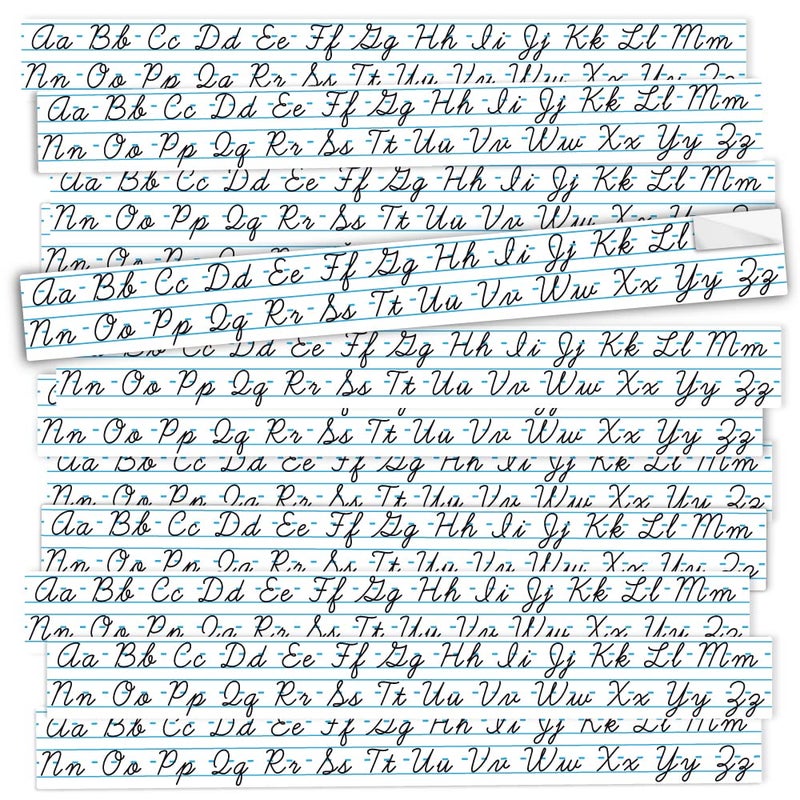 StikArt Removable STICKERS  Cursive Letters Desk Strips 12 Pack