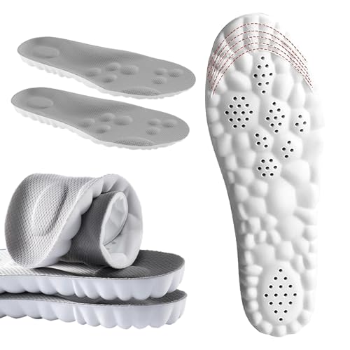 DWTWLE 4D Cloud Insoles for Men and Women Memory Foam Cloud Insoles Super Soft AntiFatigue Shock Absorption Relieve Foot Pain Gray Women US 59 - Image 2