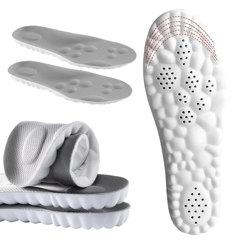 DWTWLE 4D Cloud Insoles for Men and Women Memory Foam Cloud Insoles Super Soft AntiFatigue Shock Absorption Relieve Foot Pain Gray Women US 59 - Image 3