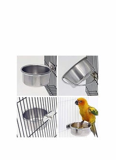 Y&D 2 Pack Bird Cage Food Water Dispenser Parrot Dish Feeder Cup for Cage, Stainless Steel Holder Container Macaws Ferret Parakeet Cockatiel Budgerigar  - Image 2