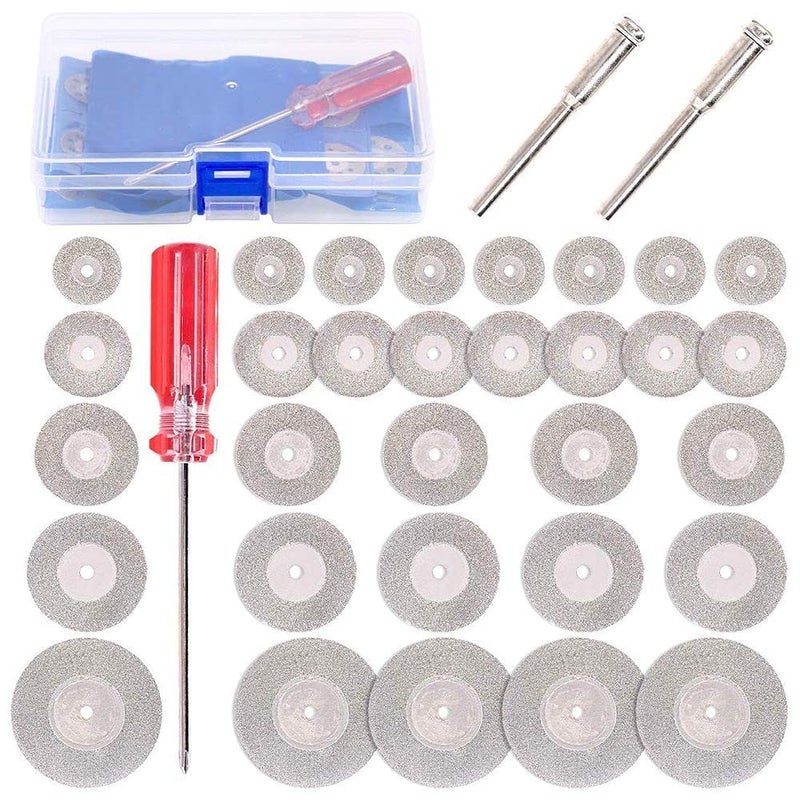 Diy Crafts CTDIYHI47981 Assorted Sizes Diamond Cutting Wheel Kit With 2 Pcs Mandrel And Screwdriver Design No 2 Pack 34 Multicolor - Image 1