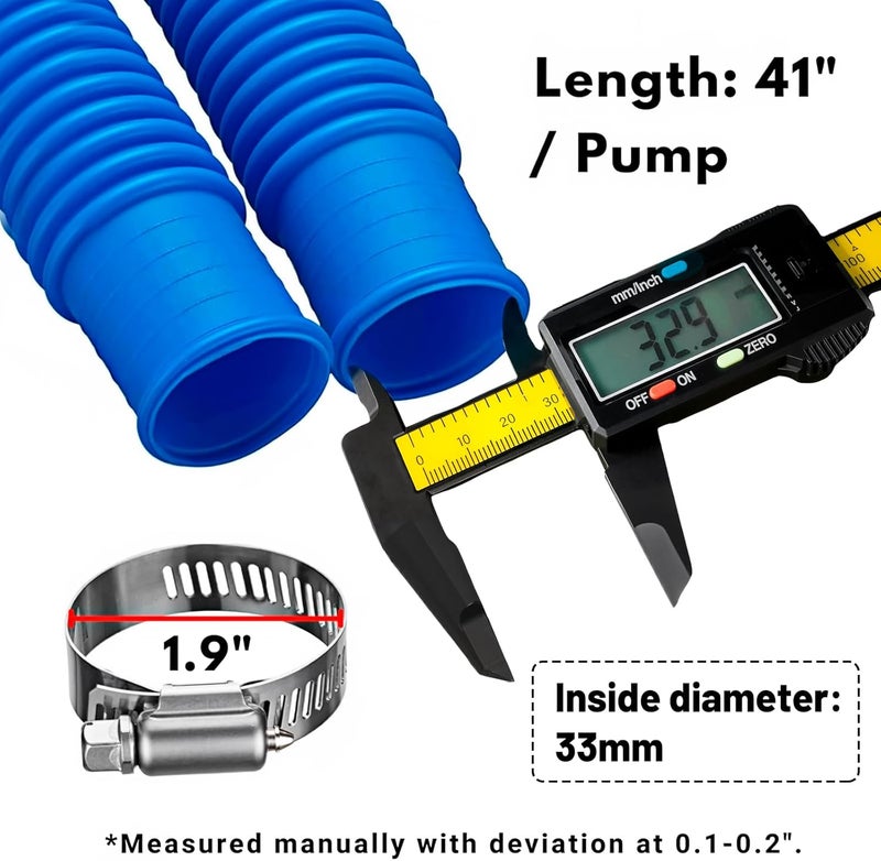 IDEASURE Pool Pump Replacement Hose, 1.25 x 41 Inch Above Ground Pool Hose Compatible with Intex Filter Pump 607, 637, 3 pack 1 1/4 Pool Hoses Replacement Include 6 Hose Clamps - Image 4
