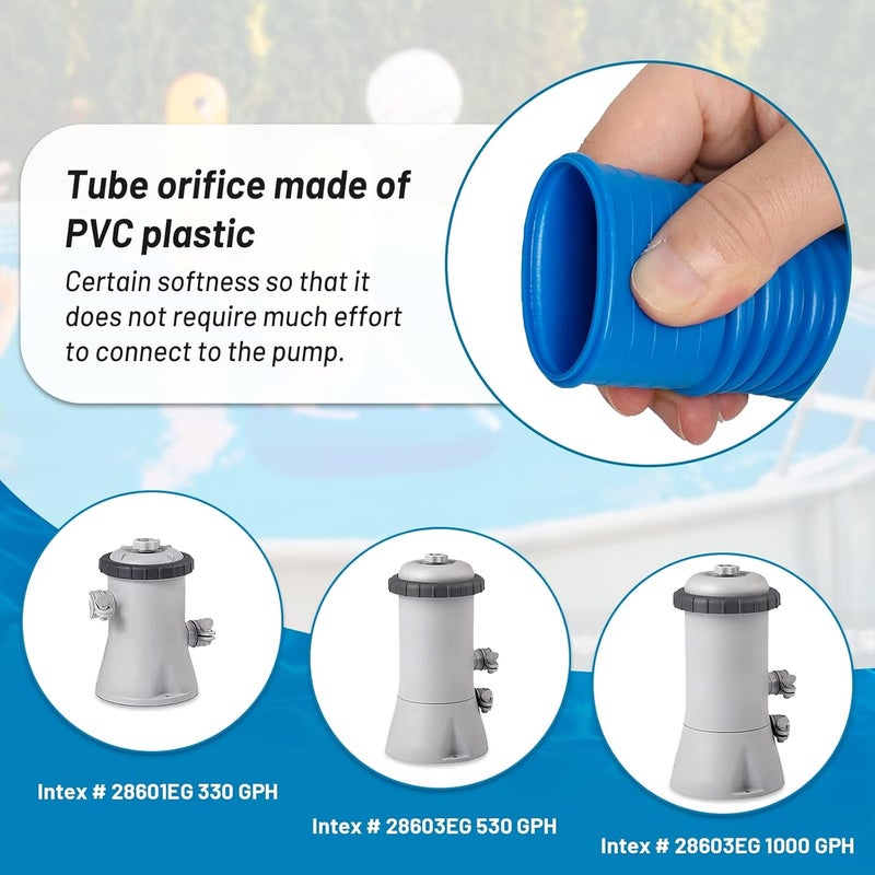 IDEASURE Pool Pump Replacement Hose, 1.25 x 41 Inch Above Ground Pool Hose Compatible with Intex Filter Pump 607, 637, 3 pack 1 1/4 Pool Hoses Replacement Include 6 Hose Clamps - Image 5