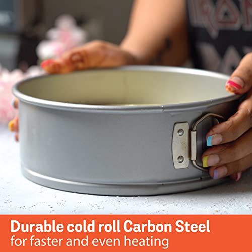 Meyer Bakemaster Carbon Steel Non Stick Springform Cake Tin | Baking Pan | Round Cake Mould | Cake Tin Small | Cake Tray for Baking | Removable Cake Mould | Spring Form pan, 18cm, Grey - Image 5
