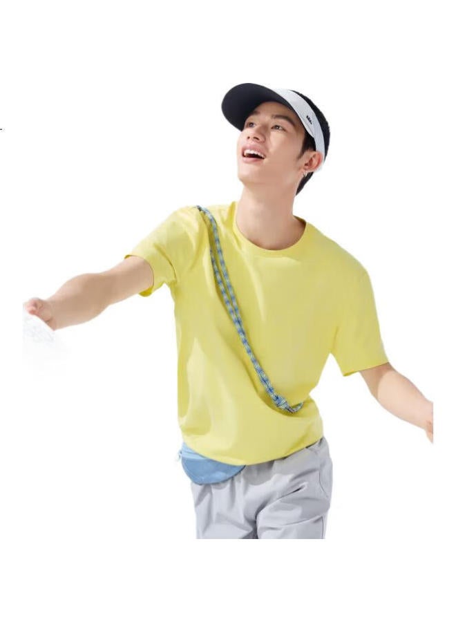 Beneunder Men'S Cotton Loose Casual Breathable Washable Short Sleeve T-Shirt Summer Men'S Wear Gp998 Light Banana Yellow M - Image 3