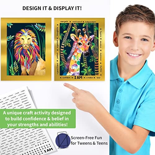 Chalk and Chuckles Animal Power Scratch Art Kit for Kids 6-12, DIY Sticker Activity, Birthday Return Gifts for Girls & Boys Ages 5, 6, 7, 8, 9, 10 Year Old, Travel Toys Paper Craft Kit - Image 5