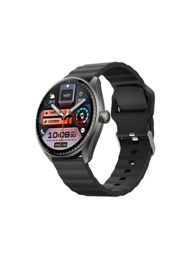 أورايمو ساعة نوفا 2R لايت الذكية (OSW-824) - شاشة AMOLED مقاس 1.43 بوصة، مكالمات بلوتوث، أكثر من 100 وضع رياضي، مقاومة للماء بمعيار IP68، متتبع معدل ضربات القلب ومستوى تشبع الأكسجين في الدم - أسود 300 mAh - Image 1