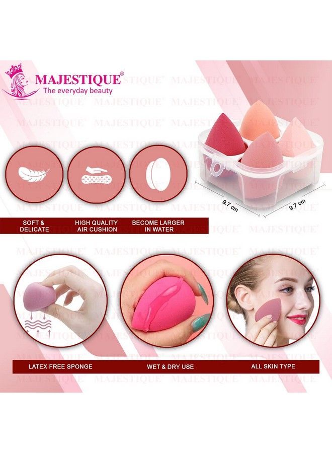 MAJESTIQUE Professional Makeup Sponges Blender Set Beauty Sponge With Egg Case Color May Vary - Image 3