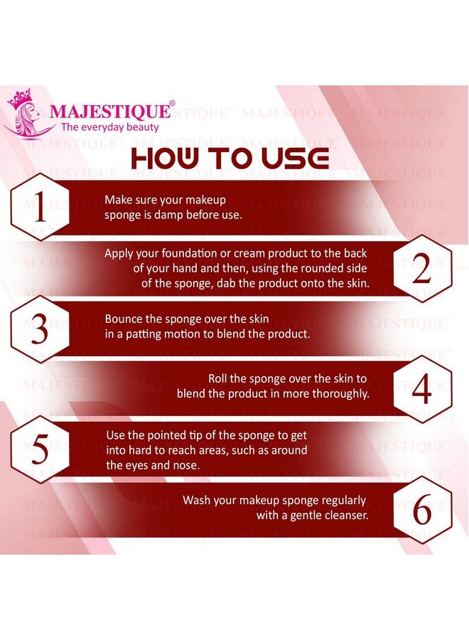 MAJESTIQUE Professional Makeup Sponges Blender Set Beauty Sponge With Egg Case Color May Vary - Image 4