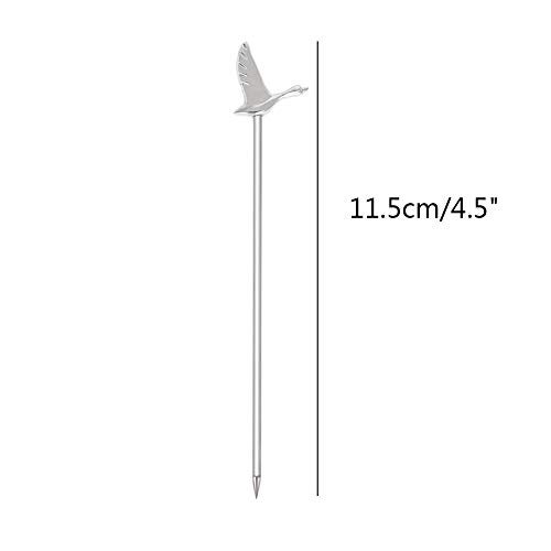 DEEKOUDT Stainless Steel Greylag Goose Martini Cocktail Picks for Fruit,Cocktail,Party,Wedding Set of 6 (Silver) - Image 2
