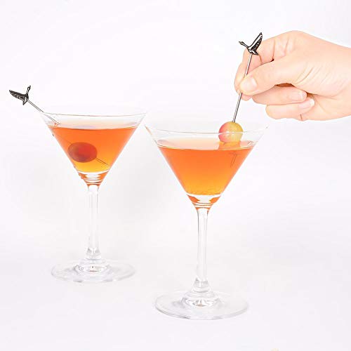 DEEKOUDT Stainless Steel Greylag Goose Martini Cocktail Picks for Fruit,Cocktail,Party,Wedding Set of 6 (Silver) - Image 3